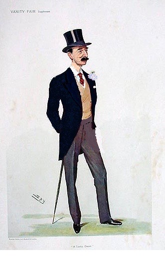 vanity fair illustration, chap wearing morning suit, gentleman, morning dress